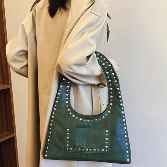 Chic Vintage Rivet Skuldertaske